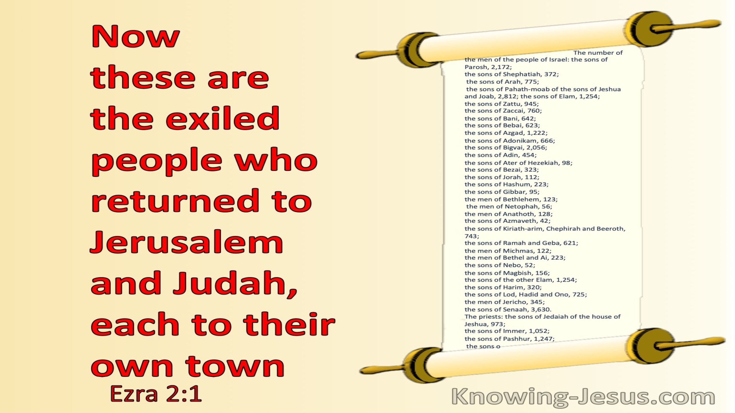 Ezra 2:1 These Are The People Who Came Into Captivity Whom  King Nebuchadnezzer Took To Babylon (red)